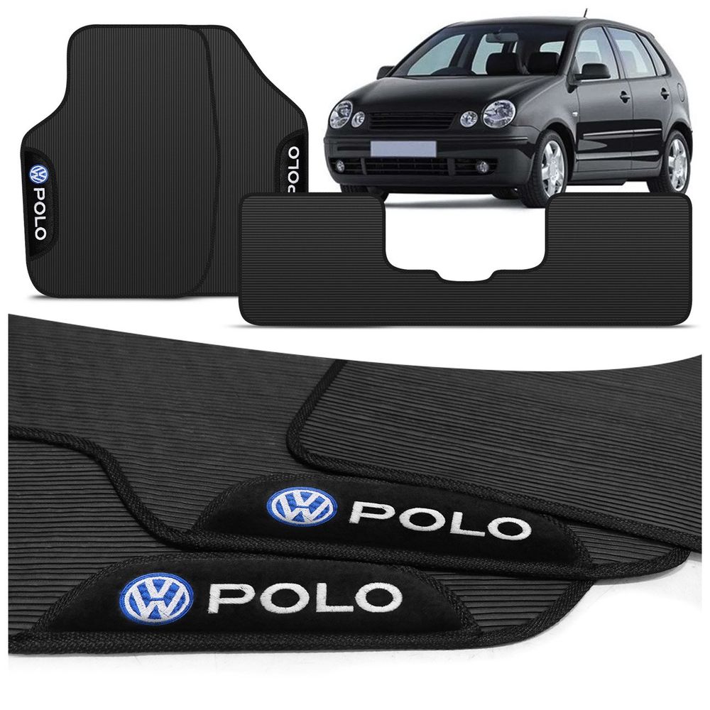 Jogo de Tapete PVC Polo 2002 a 2007 Preto Com Logo Bordado Concept 3D 3 Peças Menor preço em Jogo de Tapete PVC Polo 2002 a 2007 Preto Com Logo Bordado Concept 3D 3 Peças