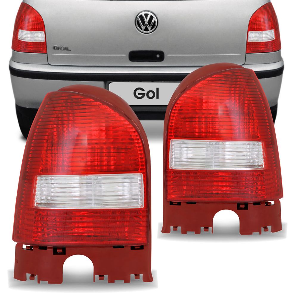 Lanterna Traseira Gol G3 2000 2001 2002 2003 2004 2005 Ré Cristal Bicolor Aba Vermelha Menor preço em Lanterna Traseira Gol G3 2000 2001 2002 2003 2004 2005 Ré Cristal Bicolor Aba Vermelha