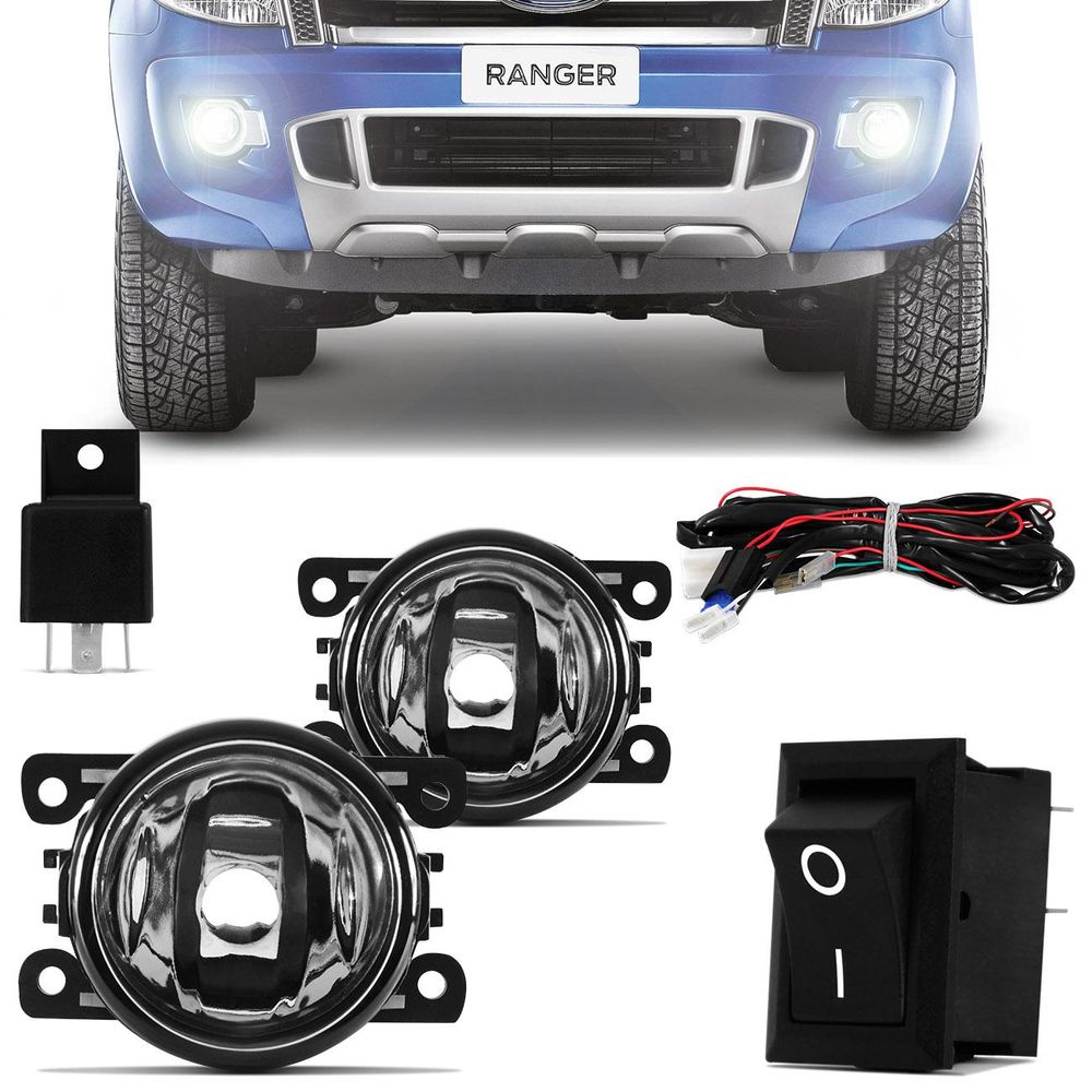 Kit Farol Milha Ranger 13 14 15 16 17 Auxiliar Neblina Botão Universal Menor preço em Kit Farol Milha Ranger 13 14 15 16 17 Auxiliar Neblina Botão Universal