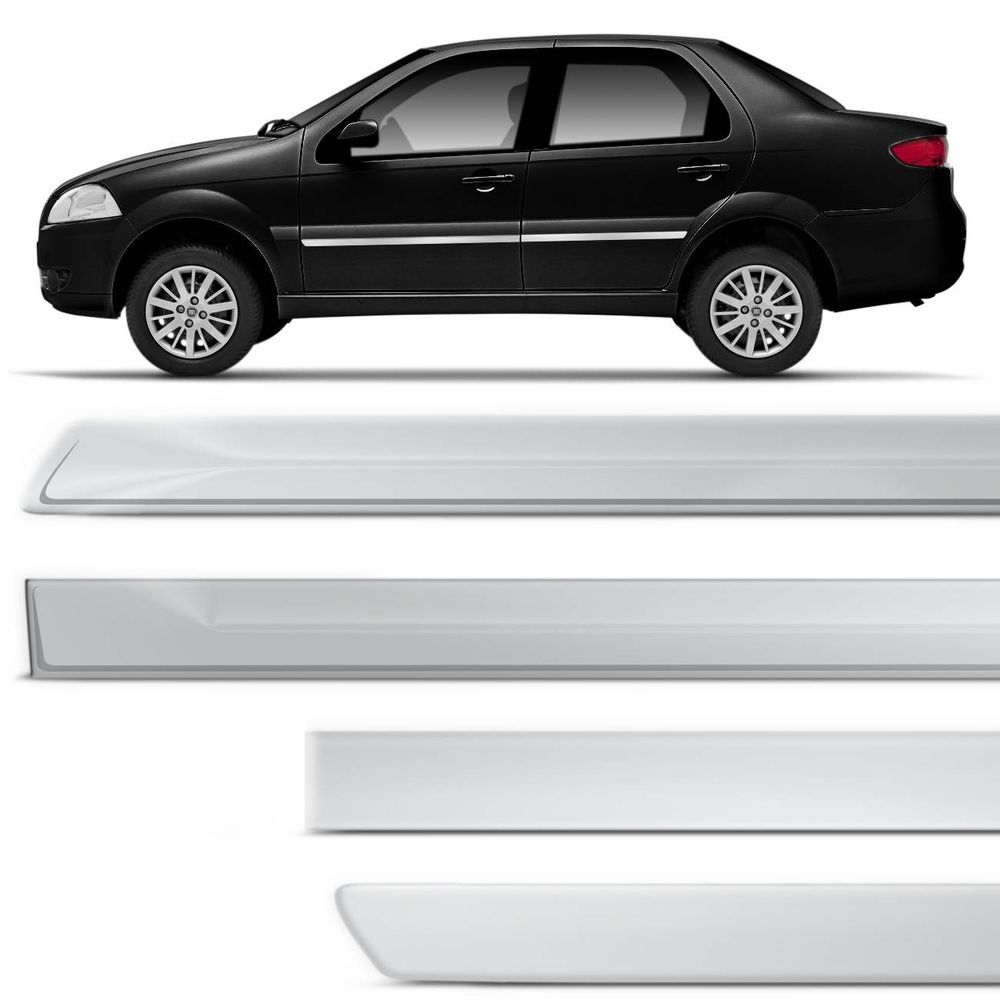 Jogo de Friso Lateral Cromado Palio Siena e Weekend 2008 a 2012 4 Portas Tipo Borrachão + Dupla Face Menor preço em Jogo de Friso Lateral Cromado Palio Siena e Weekend 2008 a 2012 4 Portas Tipo Borrachão + Dupla Face