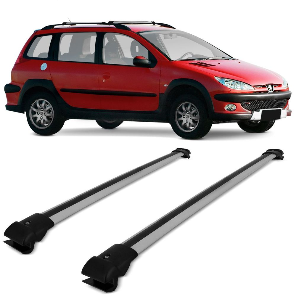 Rack Teto Travessa Peugeot Sw 206 207 Prata - Connect Parts