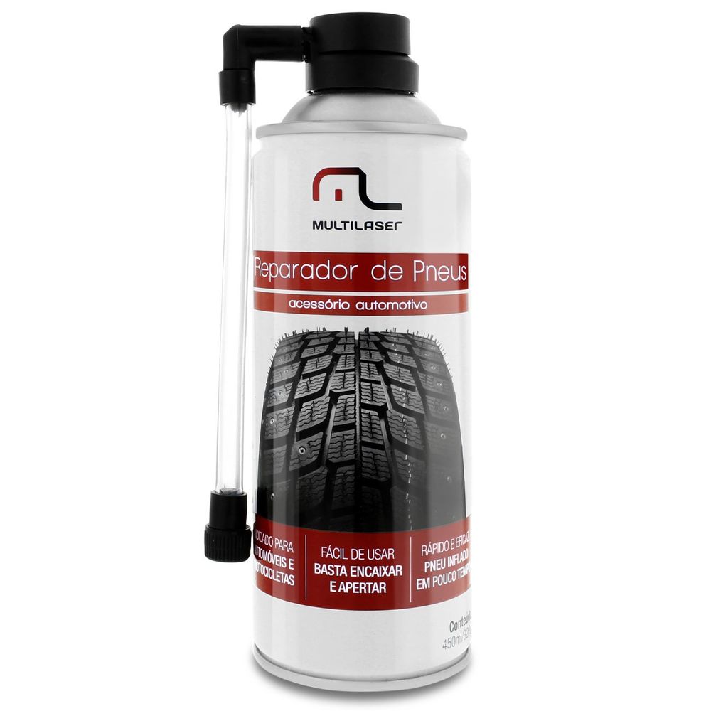 Reparador Instantâneo Inflador de Pneu Spray AU400 Tapa Furo Moto Carro Bicicleta Pick-Up Multilaser Menor preço em Reparador Instantâneo Inflador de Pneu Spray AU400 Tapa Furo Moto Carro Bicicleta Pick-Up Multilaser