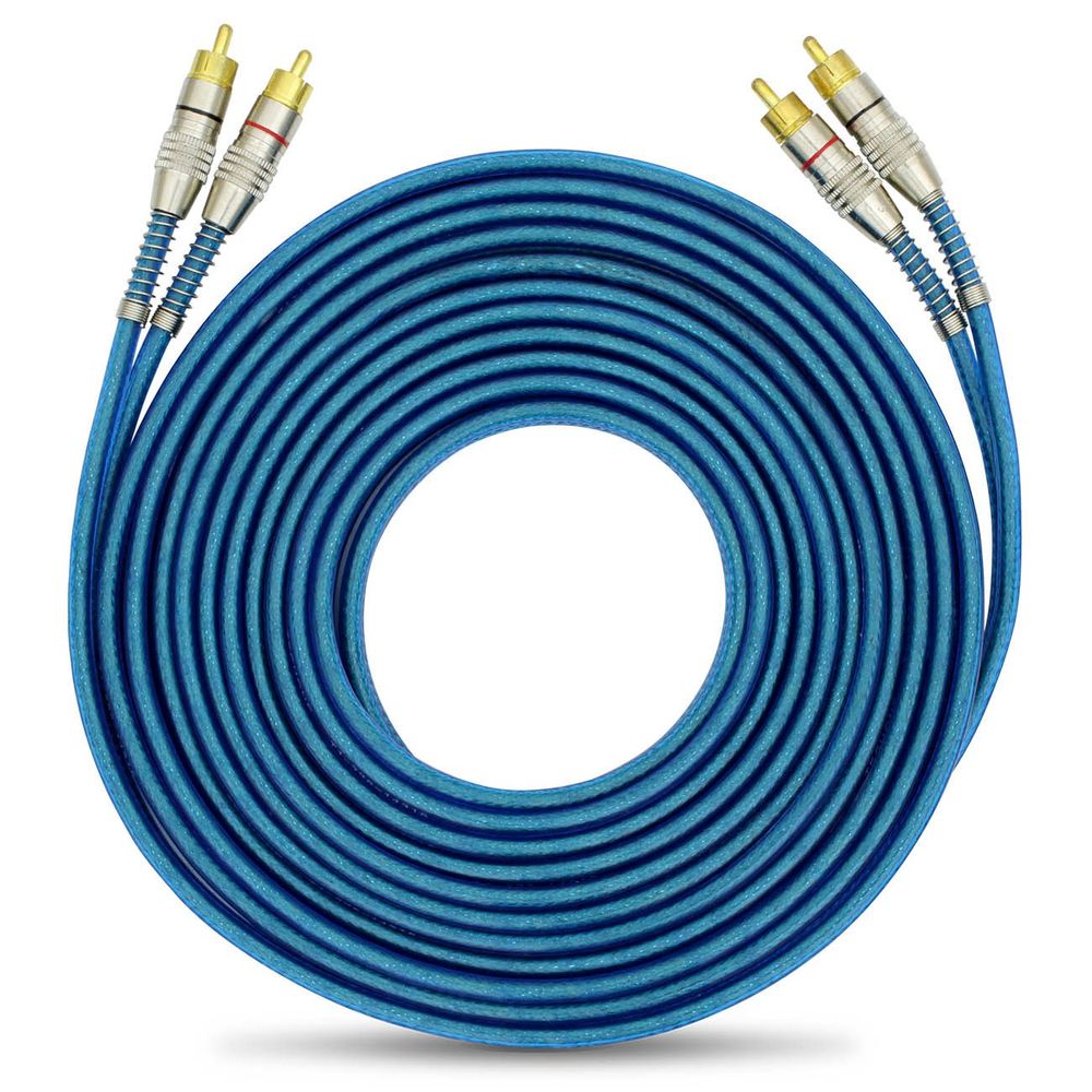 Cabo RCA 5 Metros 5mm Azul Dupla Blindagem Conector Banhado a Ouro Original Tech One Menor preço em Cabo RCA 5 Metros 5mm Azul Dupla Blindagem Conector Banhado a Ouro Original Tech One
