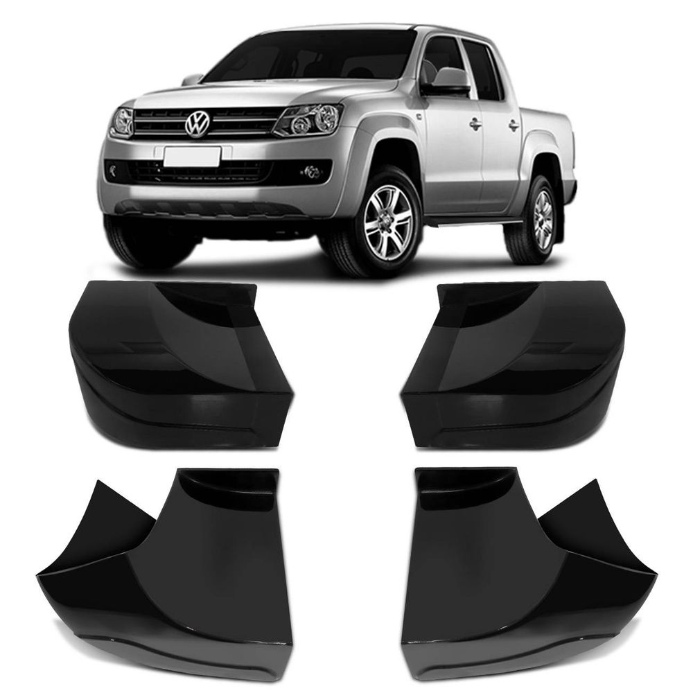 Kit Ponteira Estribo Lateral Combat Amarok 10 a 19 CD ABS 4 Peças Preto Menor preço em Kit Ponteira Estribo Lateral Combat Amarok 10 a 19 CD ABS 4 Peças Preto