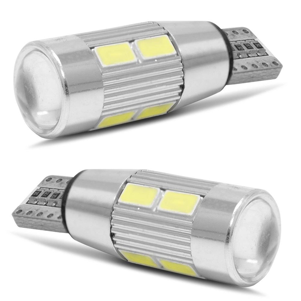 Par Lâmpada Pingão LED 1 Polo Trava T10 10 LEDs Branca Farol Menor preço em Par Lâmpada Pingão LED 1 Polo Trava T10 10 LEDs Branca Farol