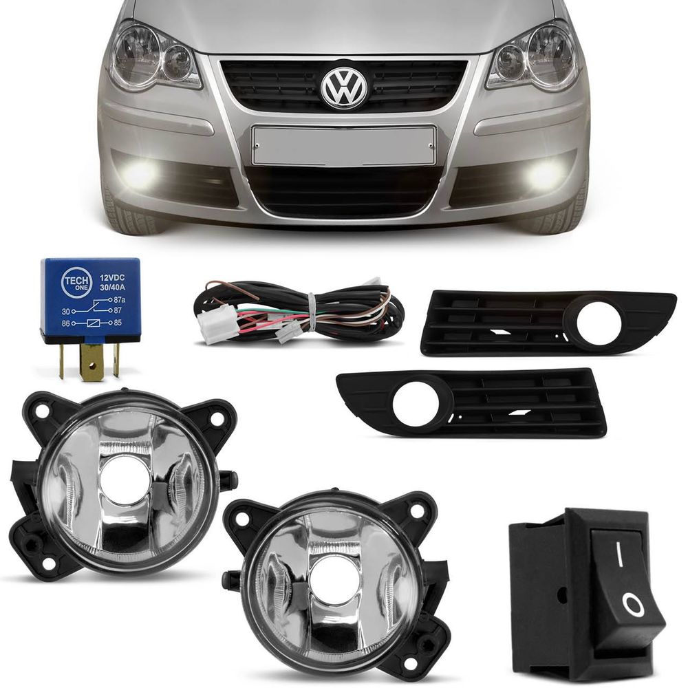Kit Farol de Milha Polo Hatch Sedan 2007 2008 2009 2010 2011 Auxiliar Neblina Menor preço em Kit Farol de Milha Polo Hatch Sedan 2007 2008 2009 2010 2011 Auxiliar Neblina