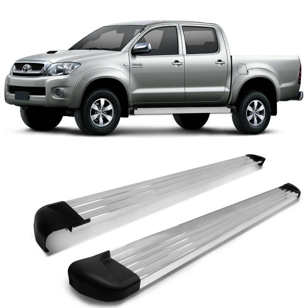 Estribo Lateral Hilux 2005 a 2015 Cabine Dupla Prata Polido Track Menor preço em Estribo Lateral Hilux 2005 a 2015 Cabine Dupla Prata Polido Track
