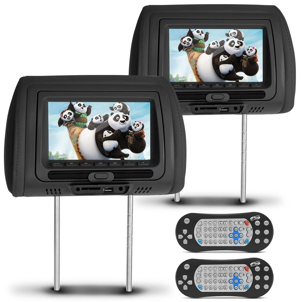 Par de Tela Encosto de Cabeça 7 Polegadas Grafite DVD USB SD Função Game com Controle Menor preço em Par de Tela Encosto de Cabeça 7 Polegadas Grafite DVD USB SD Função Game com Controle