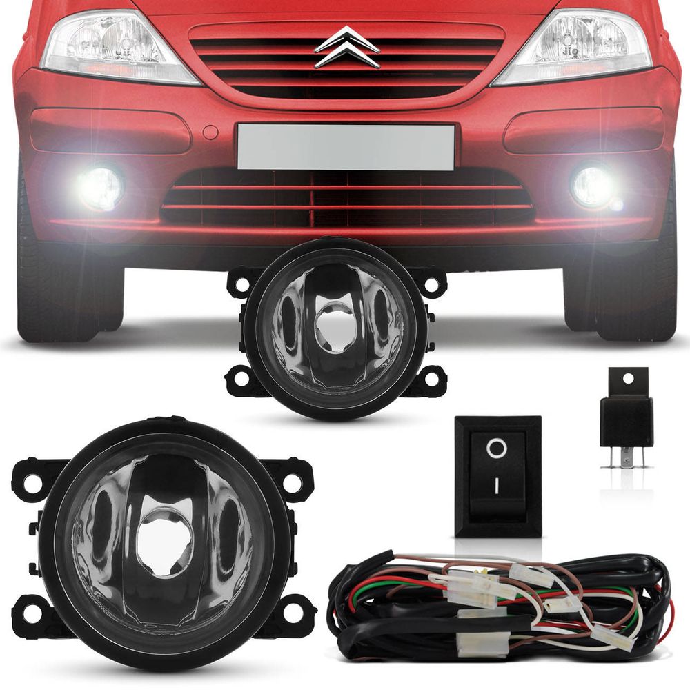 Kit Farol De Milha Citroen C3 2009 2010 2011 2012 Auxilar Neblina Menor preço em Kit Farol De Milha Citroen C3 2009 2010 2011 2012 Auxilar Neblina