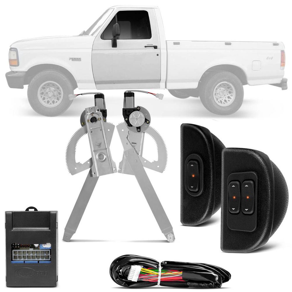 Kit Vidro Elétrico Ford F1000 1992 1993 1994 1995 1996 1997 1998 1999 2 Portas Sensorizado VFM2E210 Menor preço em Kit Vidro Elétrico Ford F1000 1992 1993 1994 1995 1996 1997 1998 1999 2 Portas Sensorizado VFM2E210
