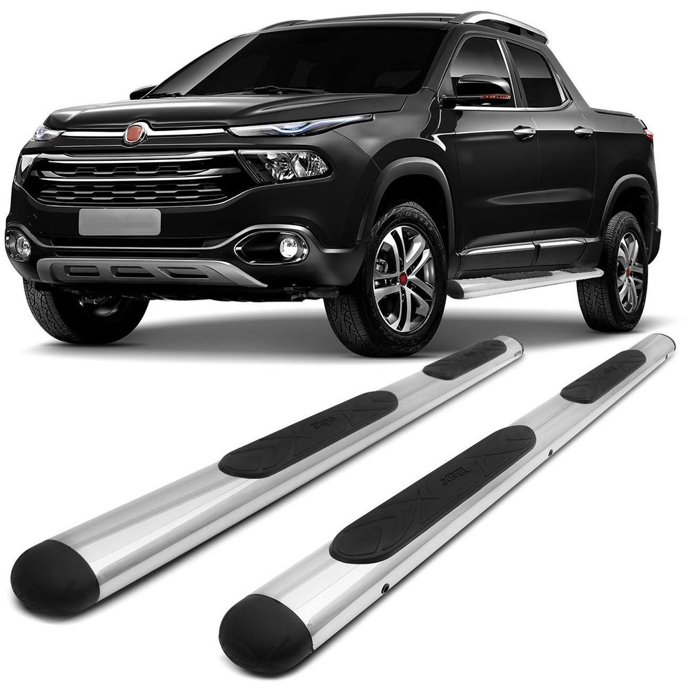 Estribo Fiat Toro 2016 2017 2018 2019 2020 Cromado Oblongo Oval Lateral Bepo Menor preço em Estribo Fiat Toro 2016 2017 2018 2019 2020 Cromado Oblongo Oval Lateral Bepo