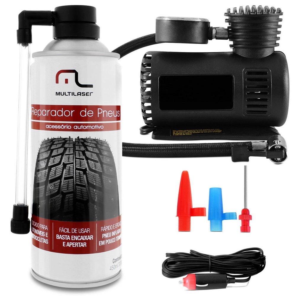 Mini Compressor De Ar + Reparador Instantâneo Pneu Carro Moto Bicicleta é ruim? Mini Compressor De Ar + Reparador Instantâneo Pneu Carro Moto Bicicleta é boa?