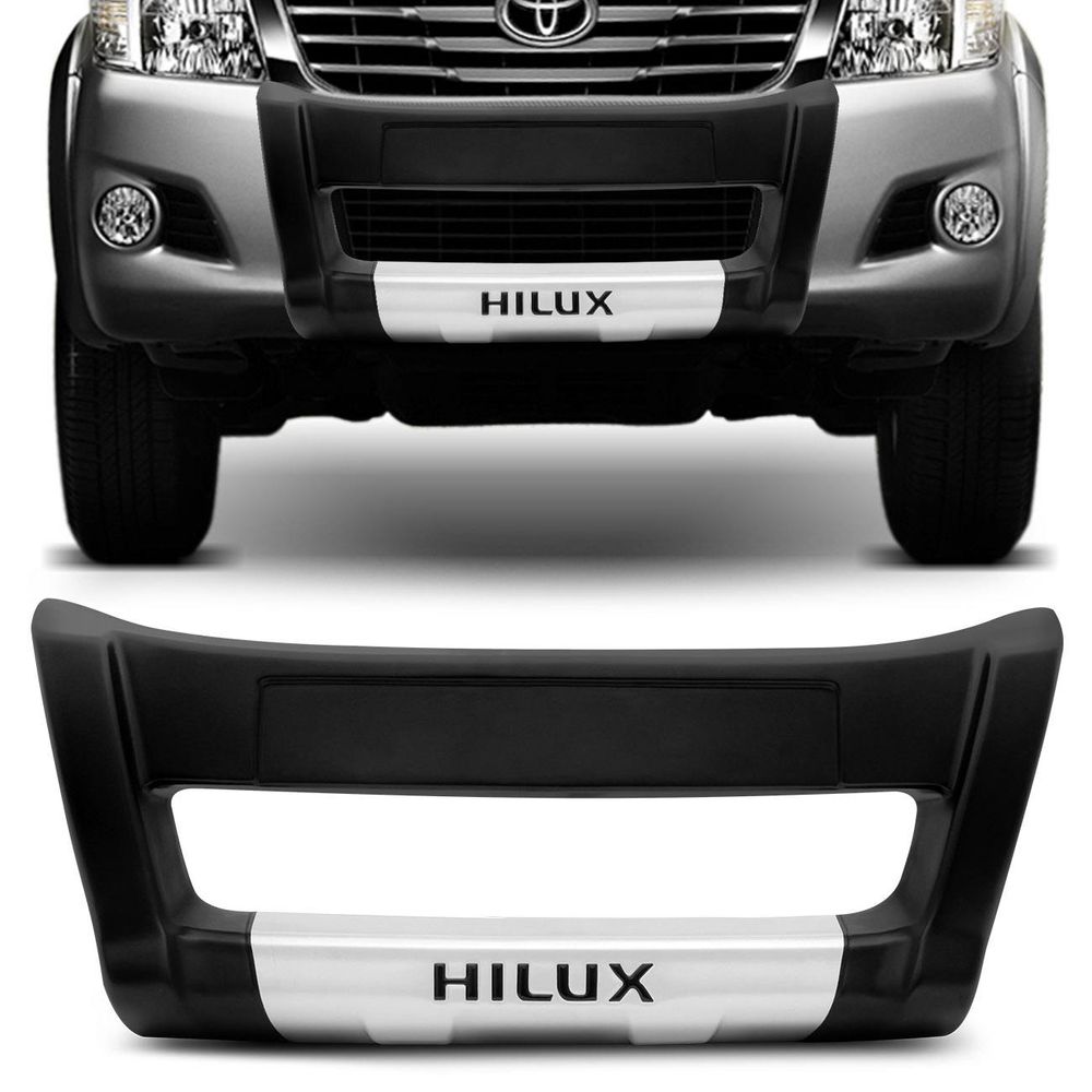Overbumper Hilux SRV 2012 2013 2014 2015 Protetor Frontal Front Bumper Preto Prata Com Grafia Menor preço em Overbumper Hilux SRV 2012 2013 2014 2015 Protetor Frontal Front Bumper Preto Prata Com Grafia