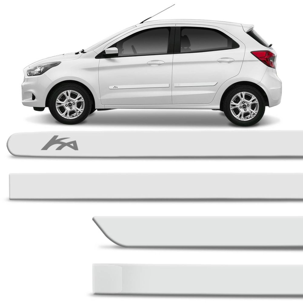 Friso Lateral Ford Ka 2015 a 2020 Branco Artico 4 Portas Borrachão -  Connect Parts Mobile