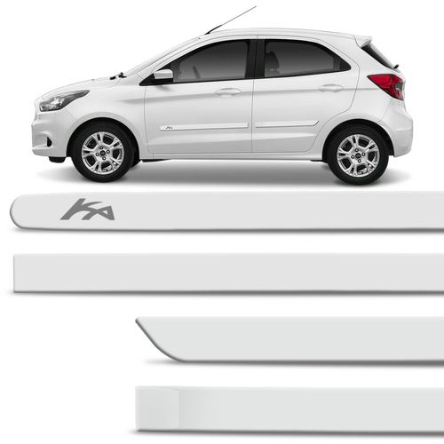 Friso Lateral Ford Ka 15 A Branco Artico 4 Portas Borrachao Connect Parts Mobile