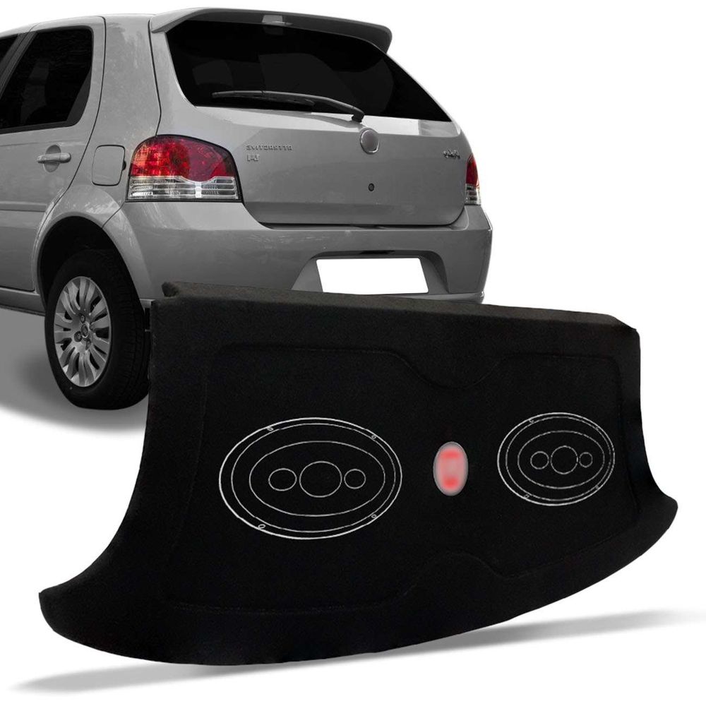 Tampão Porta Malas Palio G4 2008 a 2014 Carpete Preto Furos Alto Falante 6x9 Bagagito Menor preço em Tampão Porta Malas Palio G4 2008 a 2014 Carpete Preto Furos Alto Falante 6x9 Bagagito