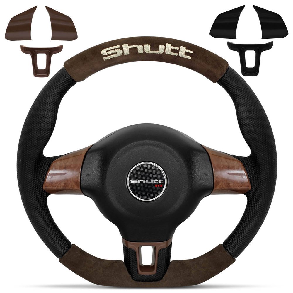 Volante Esportivo Jetta Base Reta GTR Shutt Gol Parati Saveiro Voyage Santana Preto e Marrom Whisky Menor preço em Volante Esportivo Jetta Base Reta GTR Shutt Gol Parati Saveiro Voyage Santana Preto e Marrom Whisky