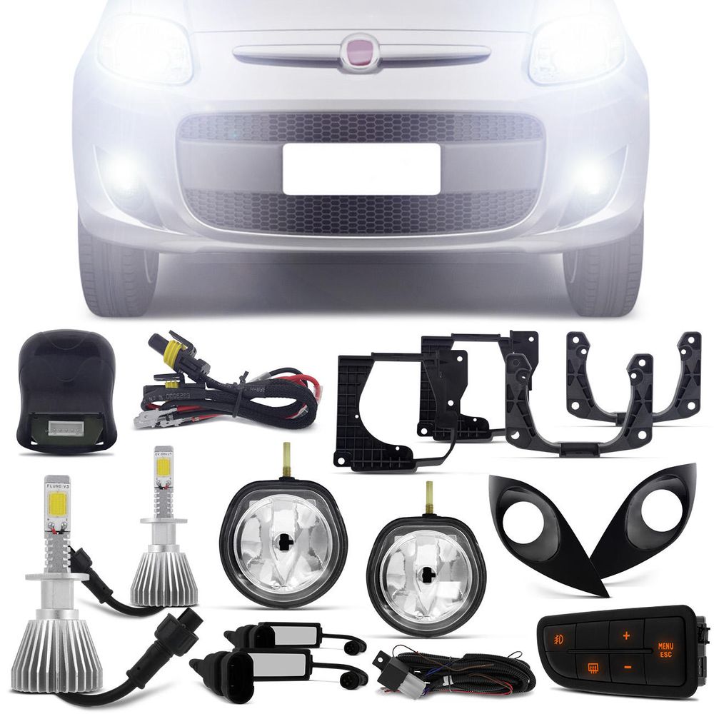 Kit Farol de Milha Novo Palio 12 a 15 + Kit Lâmpada Super LED 6000k Menor preço em Kit Farol de Milha Novo Palio 12 a 15 + Kit Lâmpada Super LED 6000k