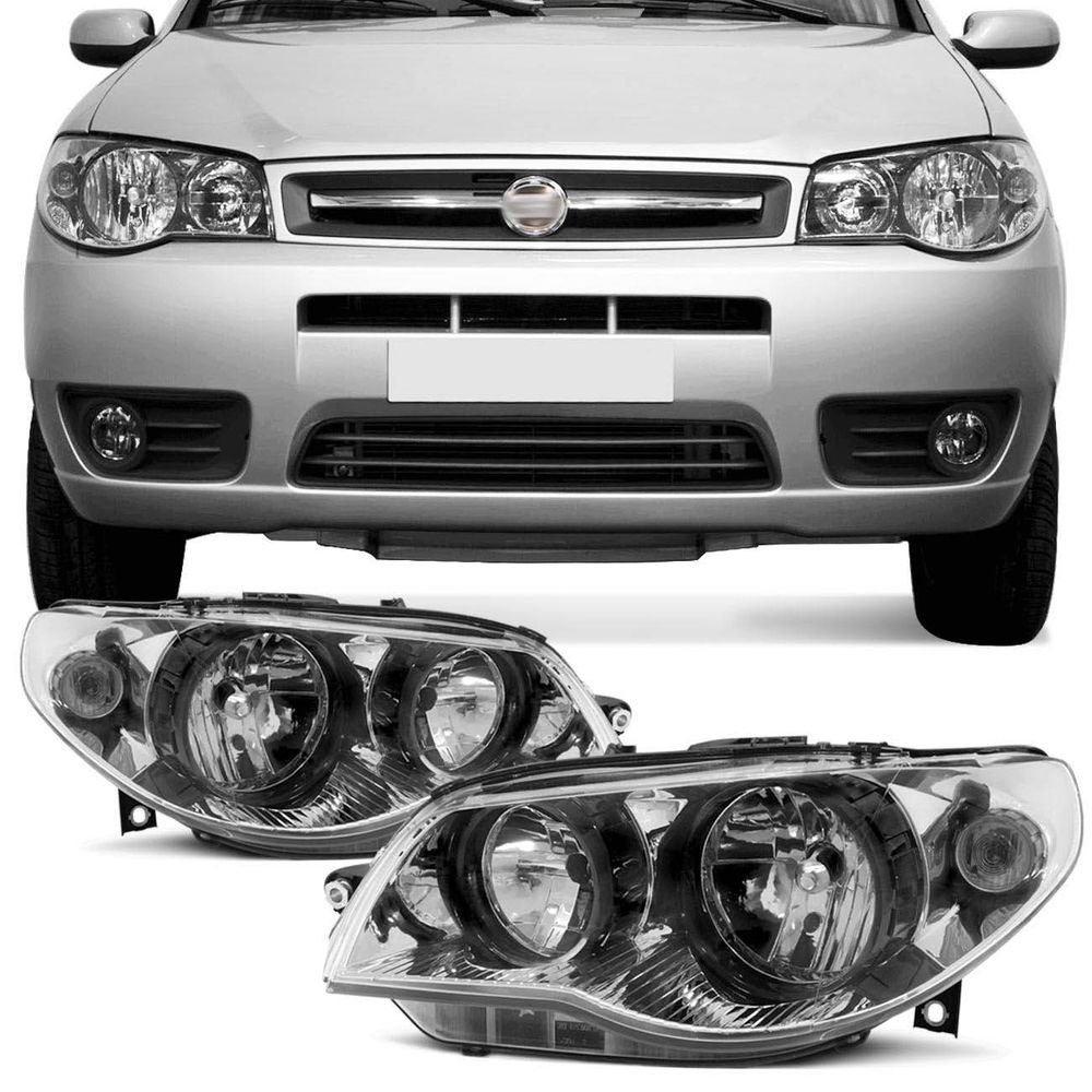 Par Farol Palio G3 2003 a 2014 Siena Strada Weekend 2003 a 2012 Máscara Cromada Foco Duplo Menor preço em Par Farol Palio G3 2003 a 2014 Siena Strada Weekend 2003 a 2012 Máscara Cromada Foco Duplo