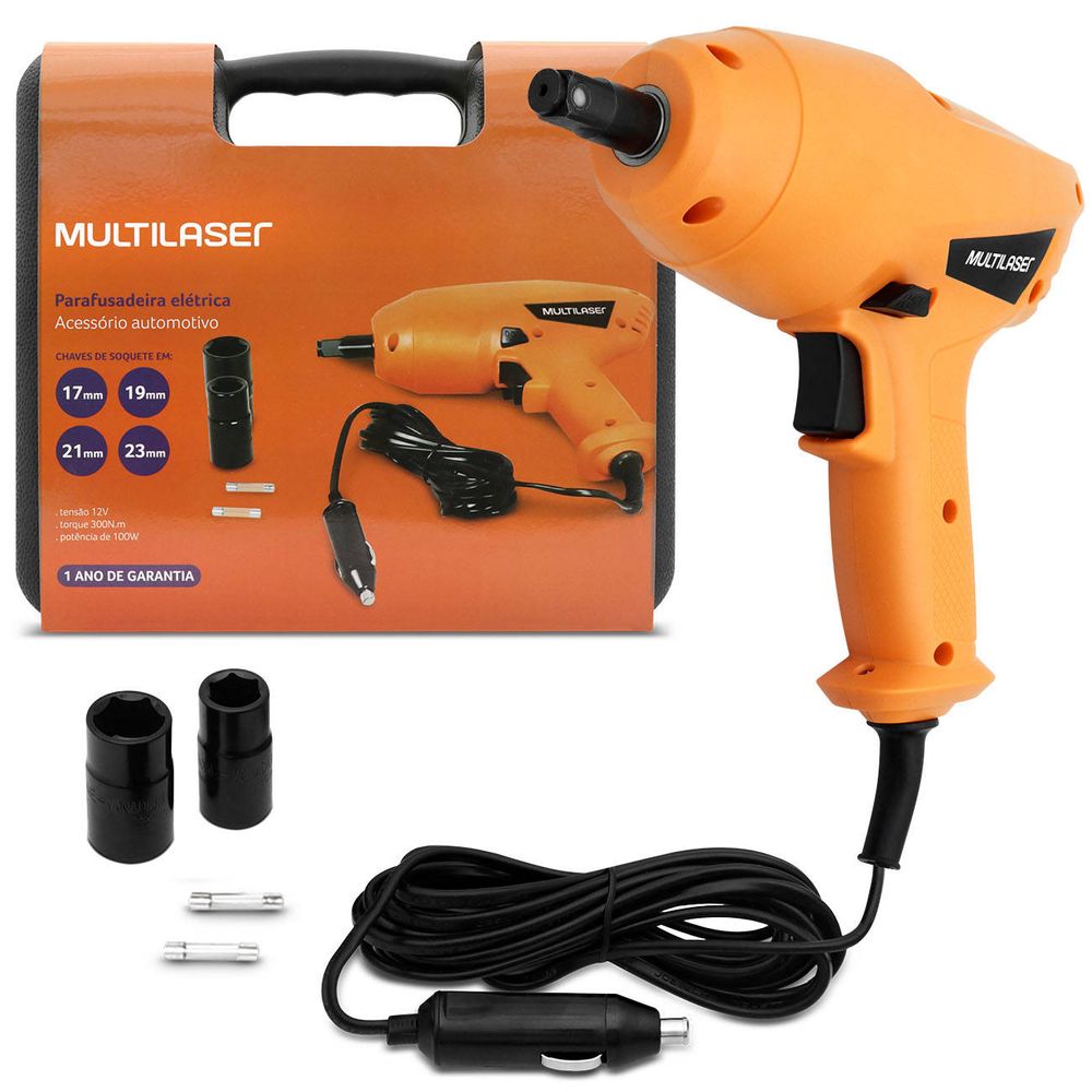 Parafusadeira de Impacto Elétrica Automotiva Multilaser AU610 100W 12V Laranja Acompanha Maleta Menor preço em Parafusadeira de Impacto Elétrica Automotiva Multilaser AU610 100W 12V Laranja Acompanha Maleta