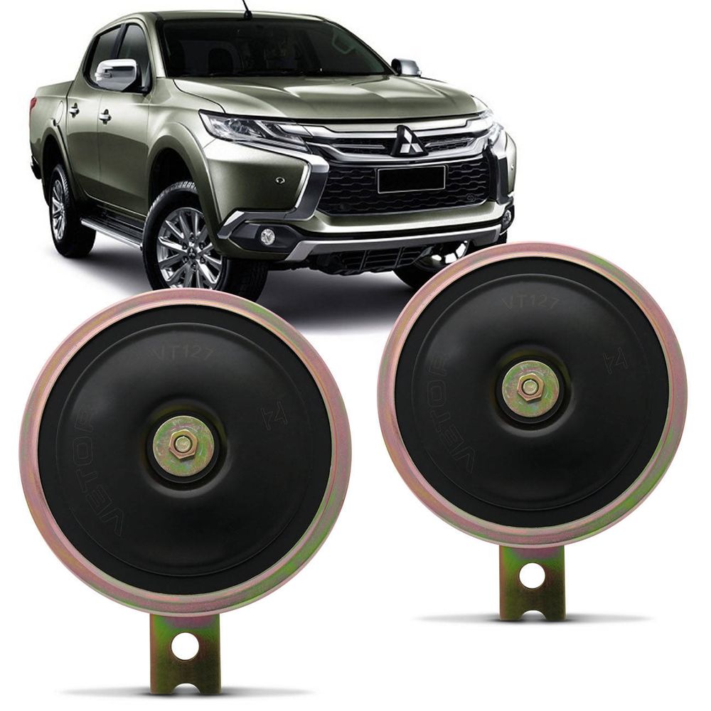 Par Buzinas Eletromagnética Tipo Paquerinha Bi Bi 12V Mitsubishi L200 Triton 2006 A 2019 Preta Menor preço em Par Buzinas Eletromagnética Tipo Paquerinha Bi Bi 12V Mitsubishi L200 Triton 2006 A 2019 Preta