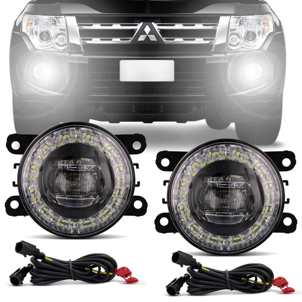 Par Farol de Milha 3 LEDs Anel DRL Pajero Full 2007 2008 2009 2010 2011 2012 2013 Auxiliar Neblina Menor preço em Par Farol de Milha 3 LEDs Anel DRL Pajero Full 2007 2008 2009 2010 2011 2012 2013 Auxiliar Neblina