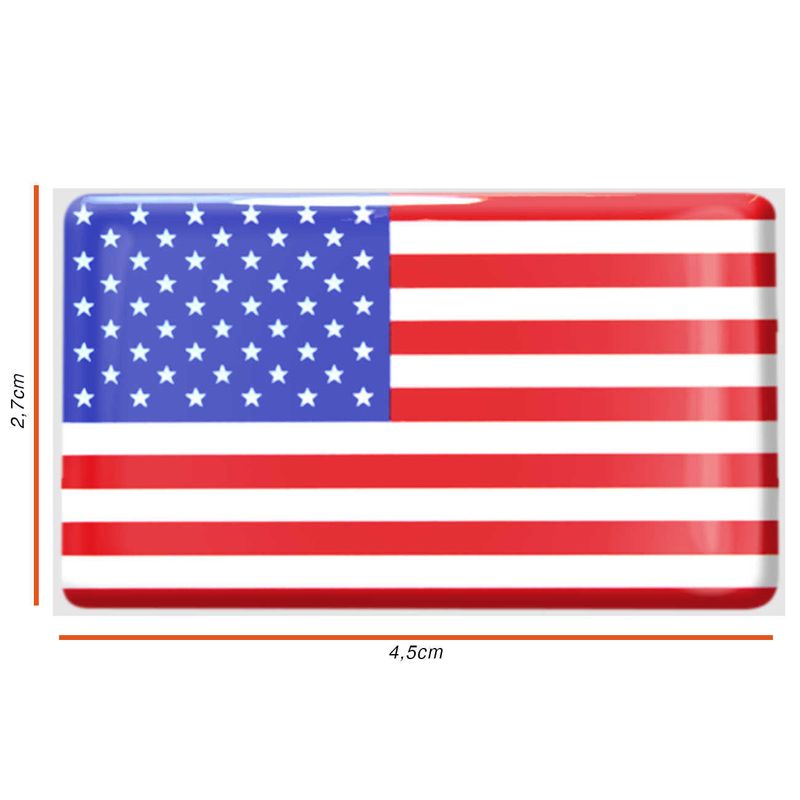 Jogo de Adesivos Resinados Bandeira dos EUA - Connect Parts