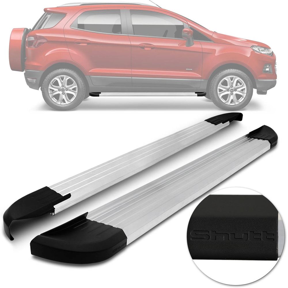Estribo Lateral Ford Ecosport 2013 a 2019 Plataforma Prata Resistente Ponteira Preta Shutt Original Menor preço em Estribo Lateral Ford Ecosport 2013 a 2019 Plataforma Prata Resistente Ponteira Preta Shutt Original