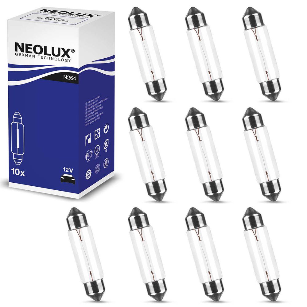 Kit 10 Lâmpadas Torpedo 41mm 3200K 10W 12V Neolux Standard Reposição para Luz de Teto Porta Malas Menor preço em Kit 10 Lâmpadas Torpedo 41mm 3200K 10W 12V Neolux Standard Reposição para Luz de Teto Porta Malas