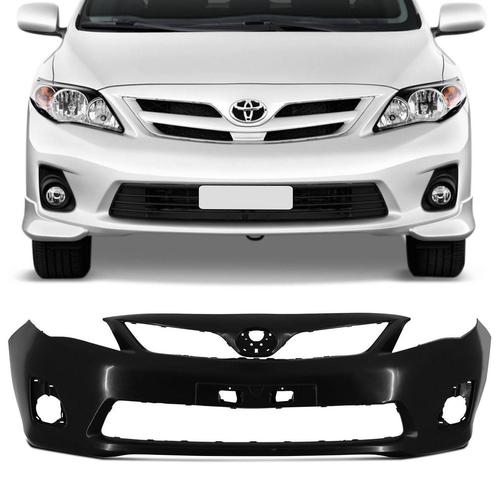 Parachoque Dianteiro Corolla 2012 2013 2014 Preto Liso com Furo para Milha Menor preço em Parachoque Dianteiro Corolla 2012 2013 2014 Preto Liso com Furo para Milha