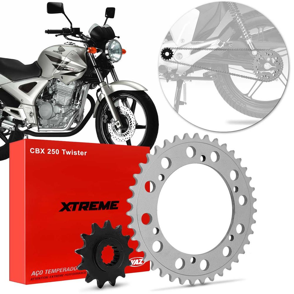 Kit-Coroa-Pinhao-Cp-Temperado-Honda-Cbx250-Twister ...