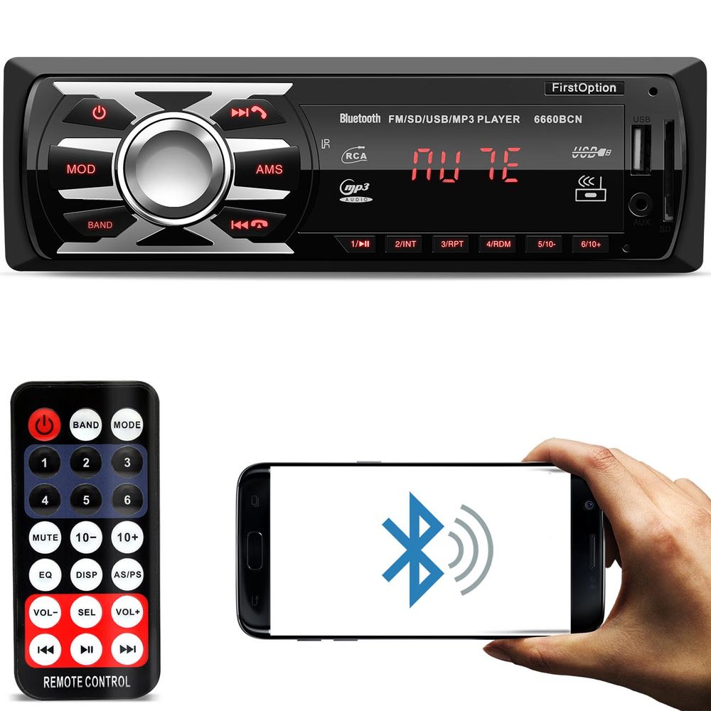 Rádio Automotivo Som Bluetooth MP3 Player 1 Din 3.5 Polegadas LED USB SD FM com Controle 6660BN Menor preço em Rádio Automotivo Som Bluetooth MP3 Player 1 Din 3.5 Polegadas LED USB SD FM com Controle 6660BN