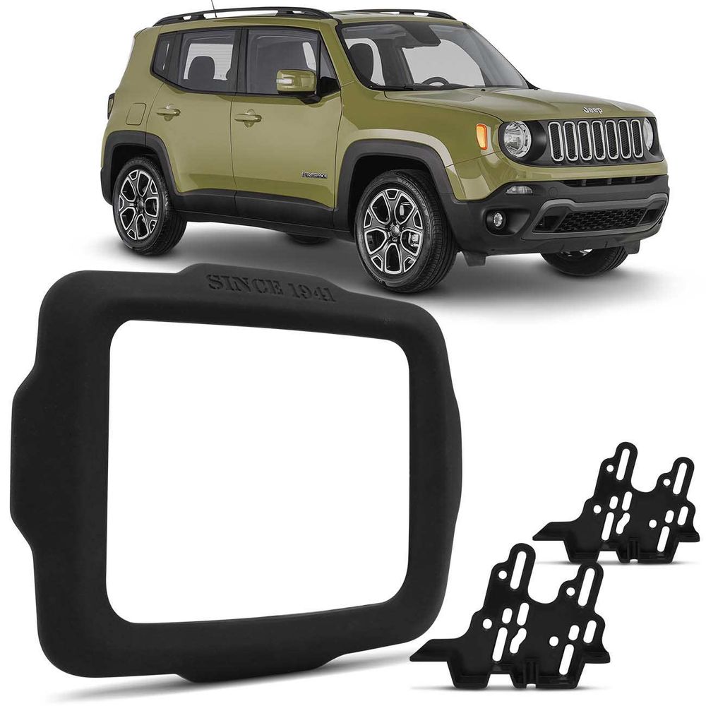 Moldura do Painel 2 Din Jeep Renegade PCD 2015 a 2023 Preto Soft para Player Original Menor preço em Moldura do Painel 2 Din Jeep Renegade PCD 2015 a 2023 Preto Soft para Player Original