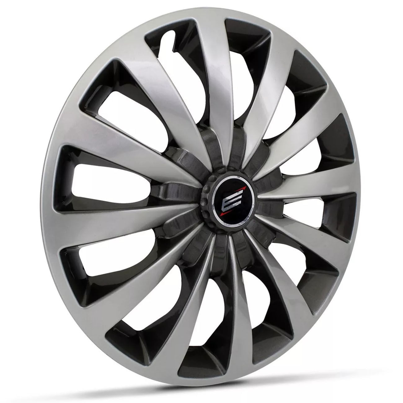 Encontraproduto.com.br - Calota Esportiva Tuning Sport Silver Aro 13 Universal Prata e Preto