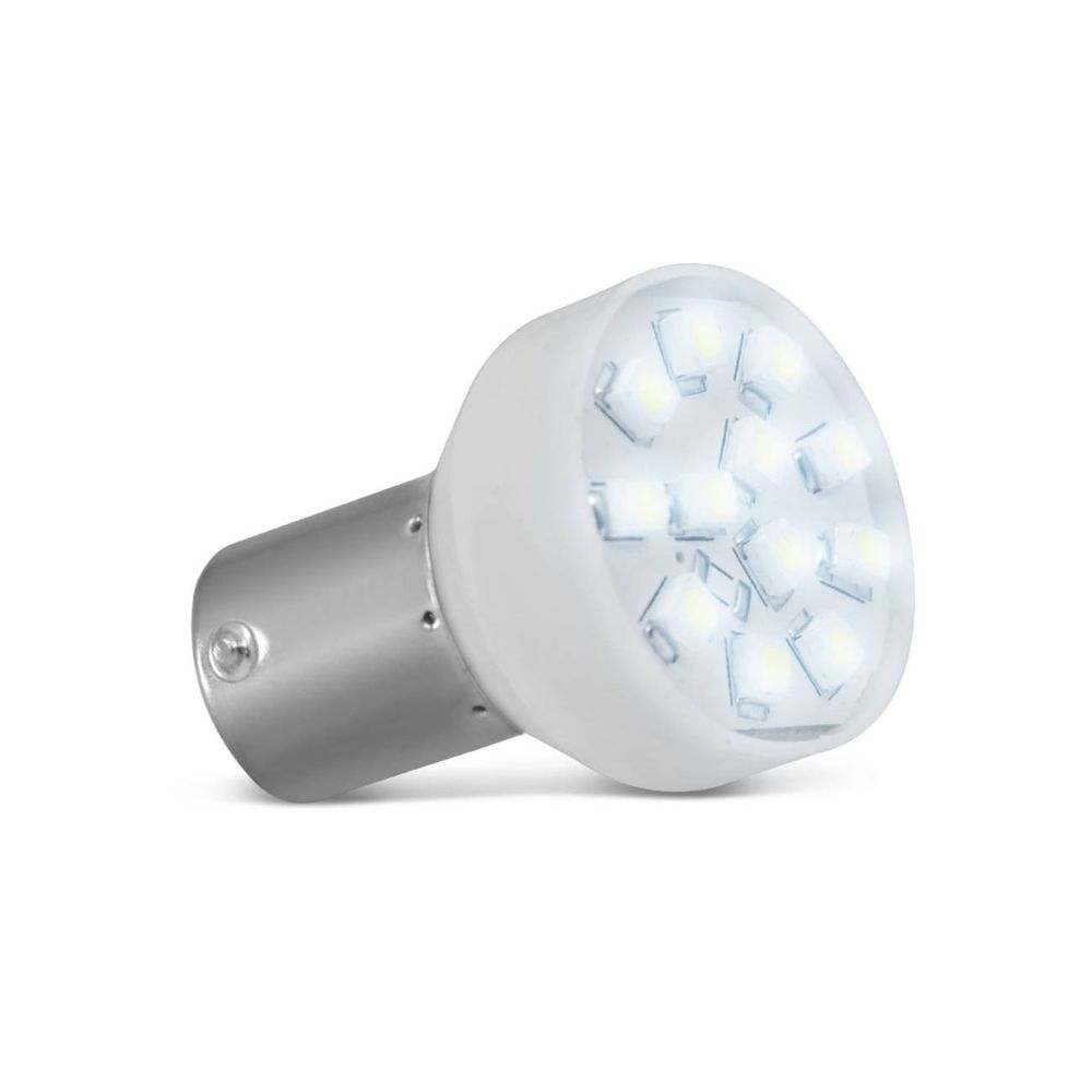 Menor preço em Lâmpada LED 1 Polo Trava Reta 12 LEDs 5W 12V Luz Branca Lanterna Traseira Ré Placa Autopoli