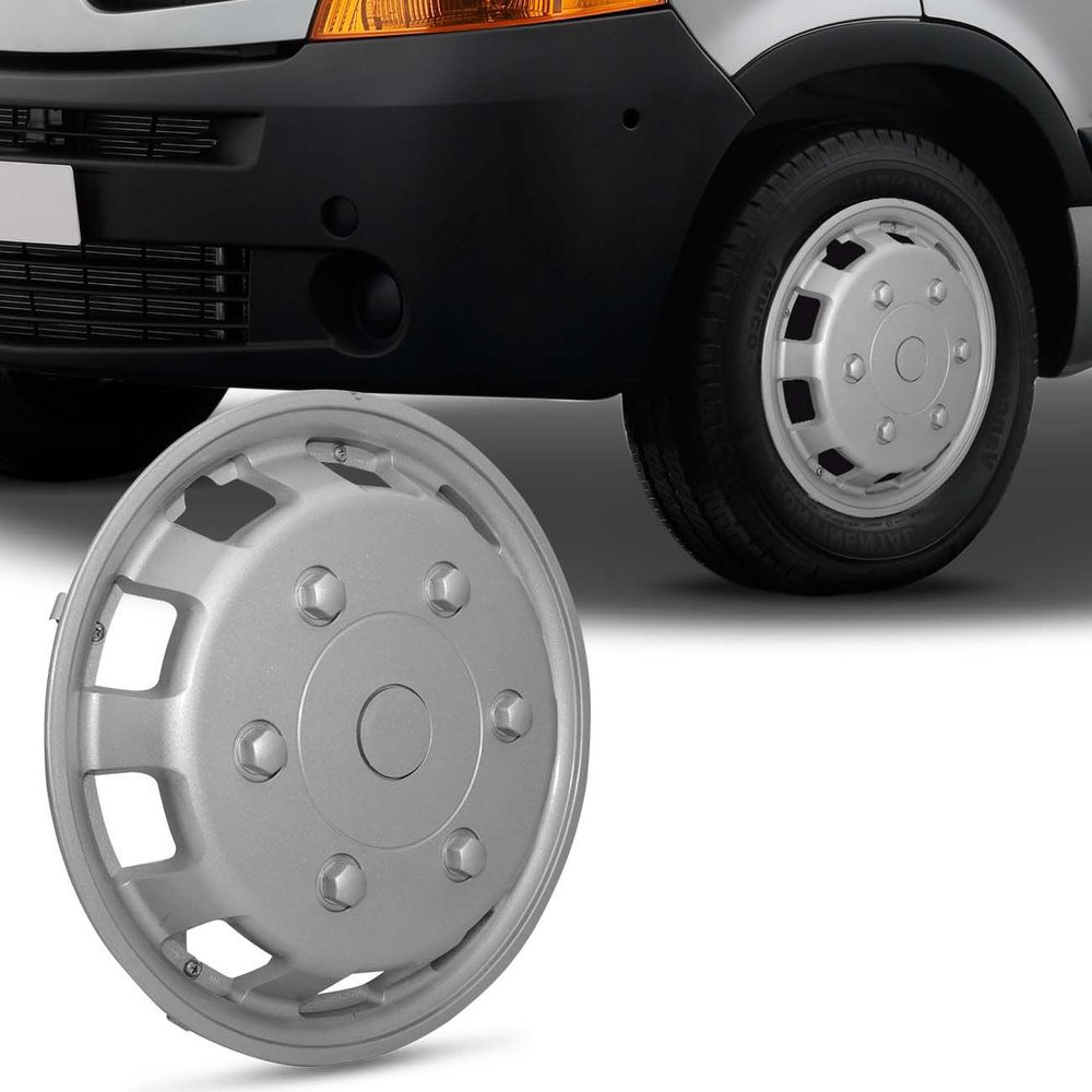 Calota Esportiva Aro 15 Universal Para Vans Prata Capa de Roda Fixação Por Presilhas Menor preço em Calota Esportiva Aro 15 Universal Para Vans Prata Capa de Roda Fixação Por Presilhas