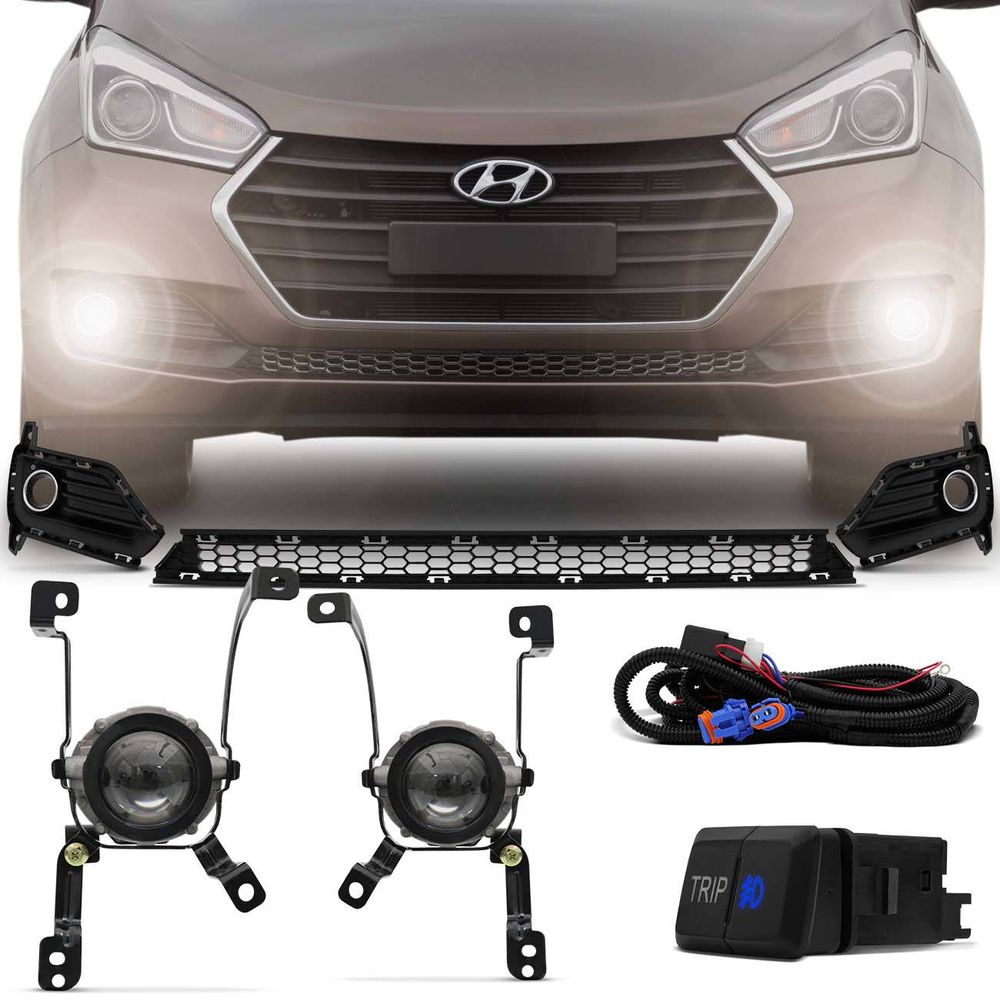 Kit Farol Milha HB20 HB20S 2016 2017 2018 2019 Auxiliar Neblina + Grade Moldura 3 Peças Menor preço em Kit Farol Milha HB20 HB20S 2016 2017 2018 2019 Auxiliar Neblina + Grade Moldura 3 Peças