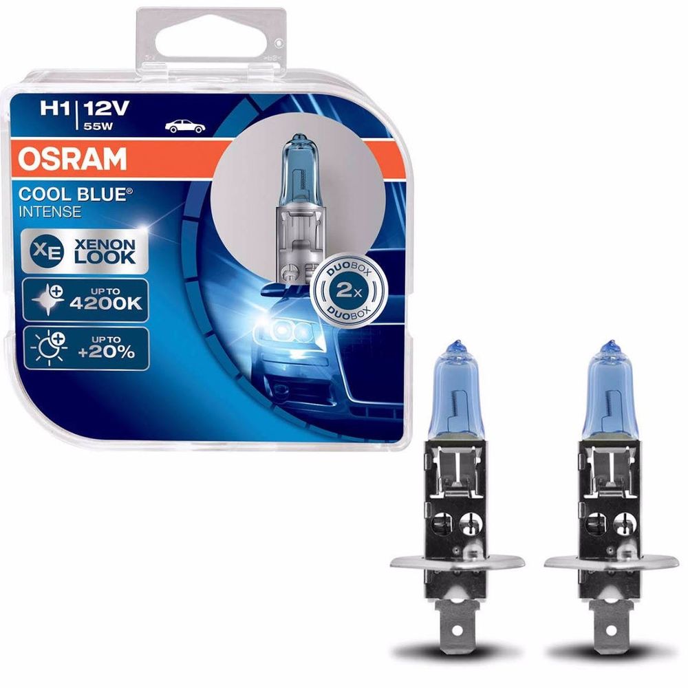 Par Lâmpada Osram Cool Blue Intense H1 Luz Super Branca Visual Xenon 4200K Menor preço em Par Lâmpada Osram Cool Blue Intense H1 Luz Super Branca Visual Xenon 4200K
