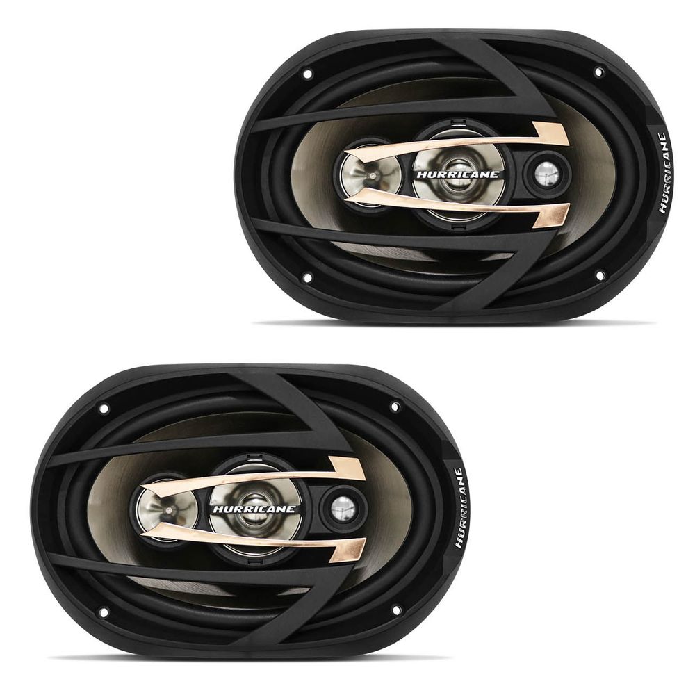 Alto Falante Hurricane Platino QR69 6x9" 300W RMS 4 Ohms Quadriaxial Preto e Grafite Par