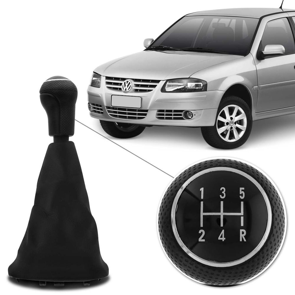 Kit Coifa de Cambio Manopla Gol G4 2006 a 2014 Preto com Bola Preta Anel Cromado Menor preço em Kit Coifa de Cambio Manopla Gol G4 2006 a 2014 Preto com Bola Preta Anel Cromado