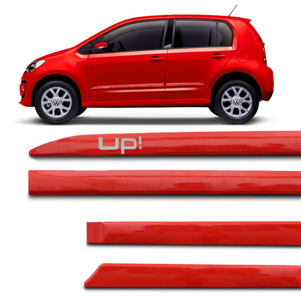 Jogo de Friso Lateral Up 2013 a 2020 Vermelho Flash Facão com Grafia Tipo Borrachão Menor preço em Jogo de Friso Lateral Up 2013 a 2020 Vermelho Flash Facão com Grafia Tipo Borrachão