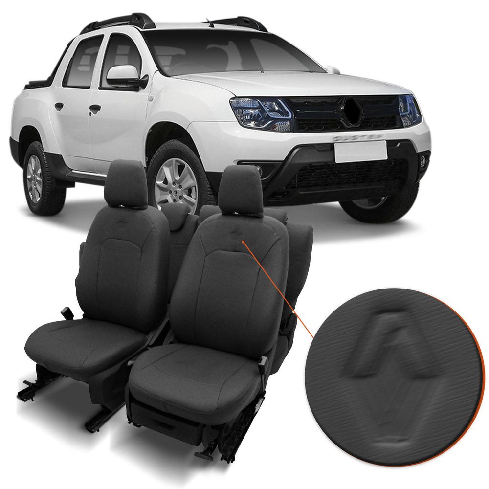 Capa De Banco Couro Ecológico Oroch 2015 2016 2017 Grafite 10 Peças Menor preço em Capa De Banco Couro Ecológico Oroch 2015 2016 2017 Grafite 10 Peças