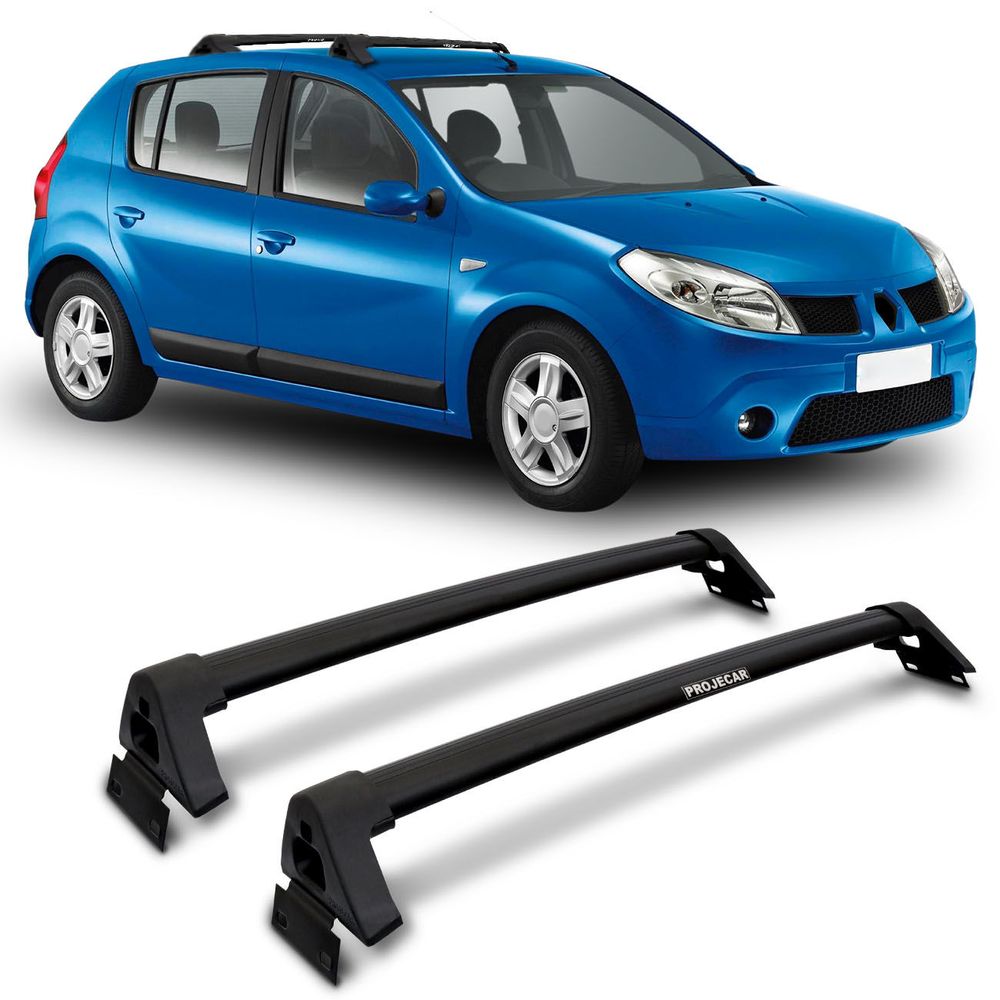 Rack de Teto Travessa Sandero 2008 a 2014 Preto Suporta 35KG Projecar Menor preço em Rack de Teto Travessa Sandero 2008 a 2014 Preto Suporta 35KG Projecar