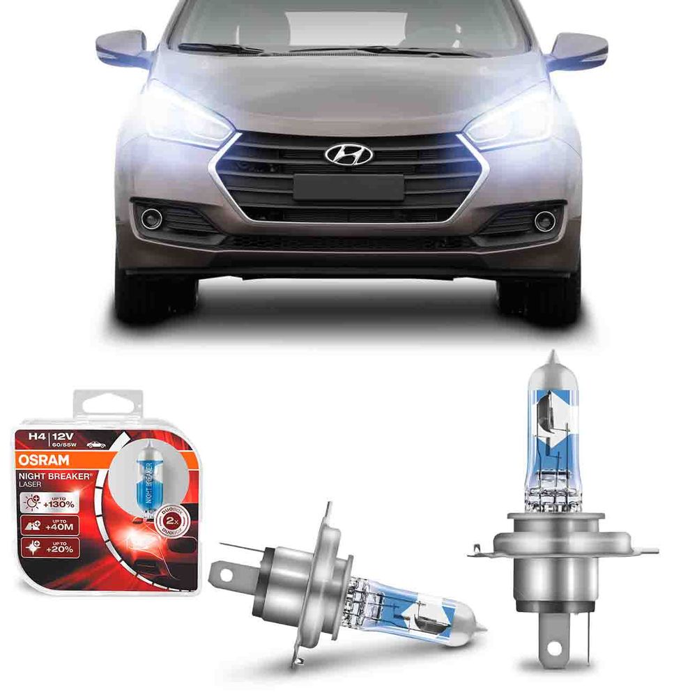 Par Lâmpada Osram Halógena H4 HB20 HB20S HB20X 2012 a 2020 3900K Night Breaker 12V 60/55W Farol Menor preço em Par Lâmpada Osram Halógena H4 HB20 HB20S HB20X 2012 a 2020 3900K Night Breaker 12V 60/55W Farol