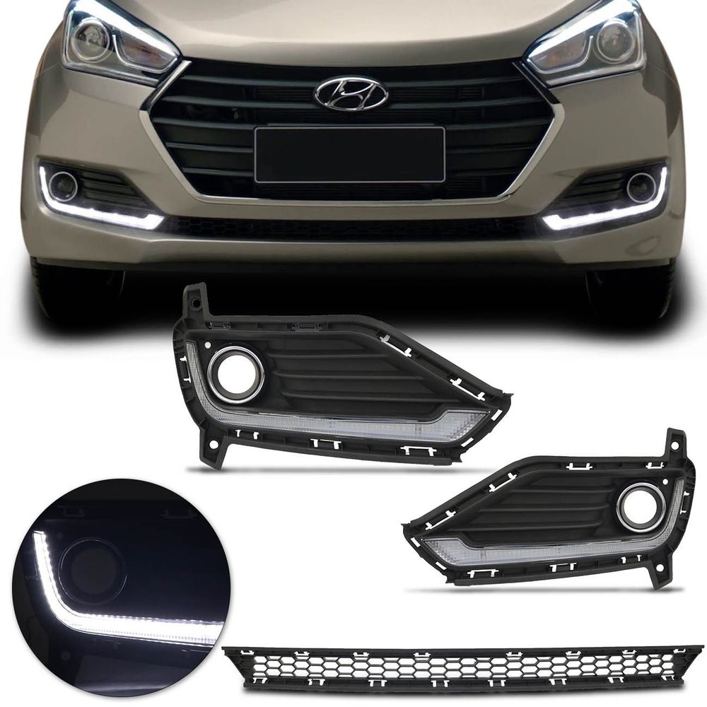 Par Moldura Farol Milha HB20 2016 2017 2018 2019 Daylight LED DRL Função Seta Menor preço em Par Moldura Farol Milha HB20 2016 2017 2018 2019 Daylight LED DRL Função Seta