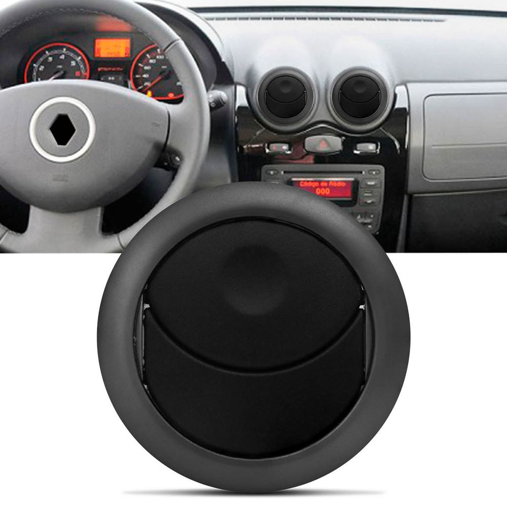 Difusor Saida de Ar Central Painel Logan 07 a 13 Sandero 07 a 14 Duster 11 a 15 Preto Aro Grafite Menor preço em Difusor Saida de Ar Central Painel Logan 07 a 13 Sandero 07 a 14 Duster 11 a 15 Preto Aro Grafite