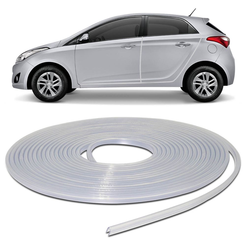 Borracha Protetora Porta Borda de Carro Universal Transparente Incolor 10 Metros em PVC Autoadesiva Menor preço em Borracha Protetora Porta Borda de Carro Universal Transparente Incolor 10 Metros em PVC Autoadesiva