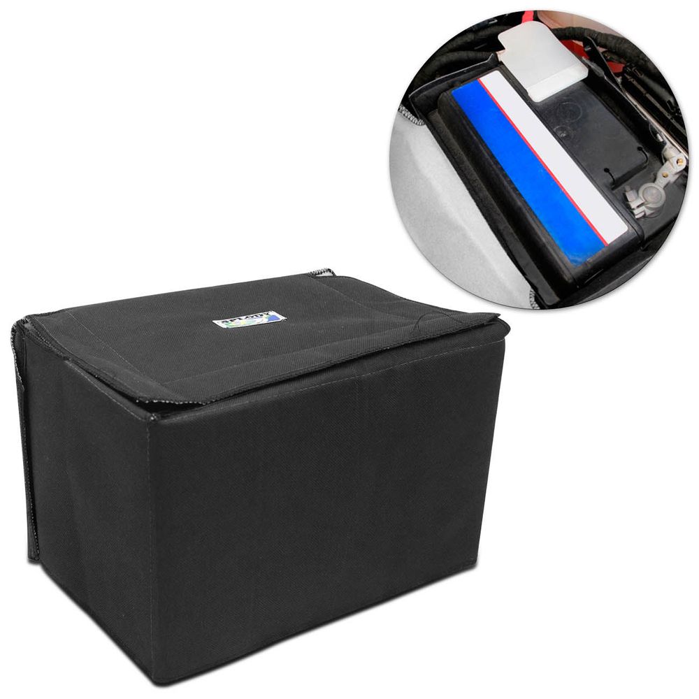 Capa de Bateria Universal Protetora Térmica Automotiva 65A a 75A Preto em Nylon Menor preço em Capa de Bateria Universal Protetora Térmica Automotiva 65A a 75A Preto em Nylon