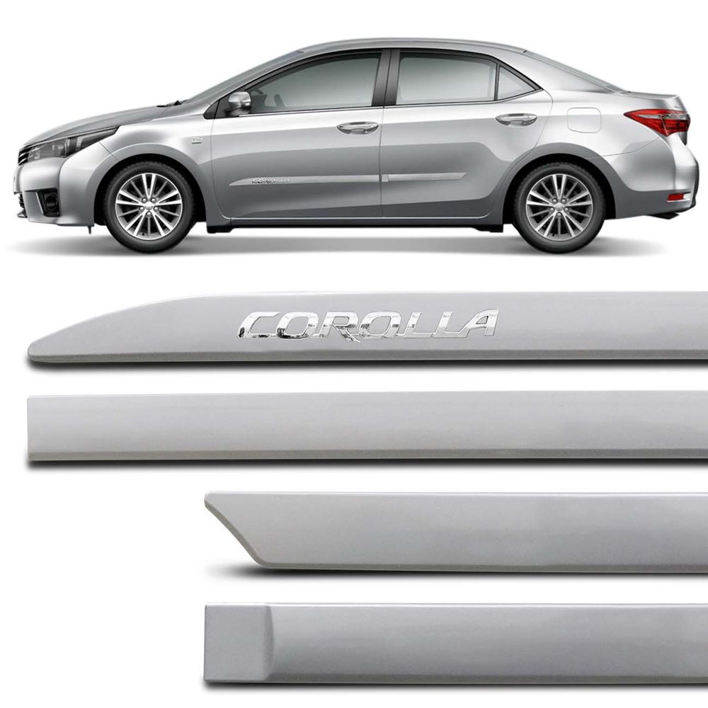 Jogo Friso Lateral Corolla 2008 a 2020 Prata Supernova FacãO com Grafia CromadoTipo Borrachão Menor preço em Jogo Friso Lateral Corolla 2008 a 2020 Prata Supernova FacãO com Grafia CromadoTipo Borrachão