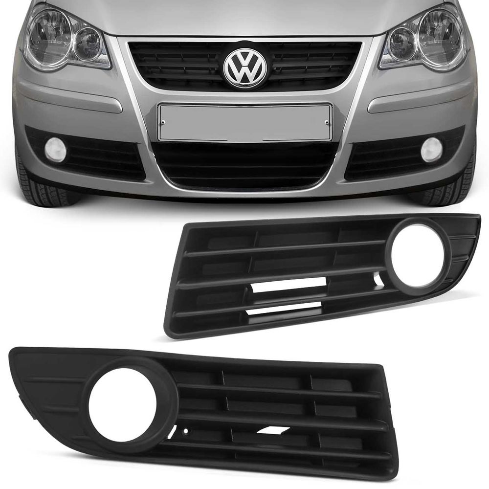 Grade Moldura Farol de Milha Polo Hatch Sedan 2007 2008 2009 2010 2011 Preto com Furo Milha Menor preço em Grade Moldura Farol de Milha Polo Hatch Sedan 2007 2008 2009 2010 2011 Preto com Furo Milha